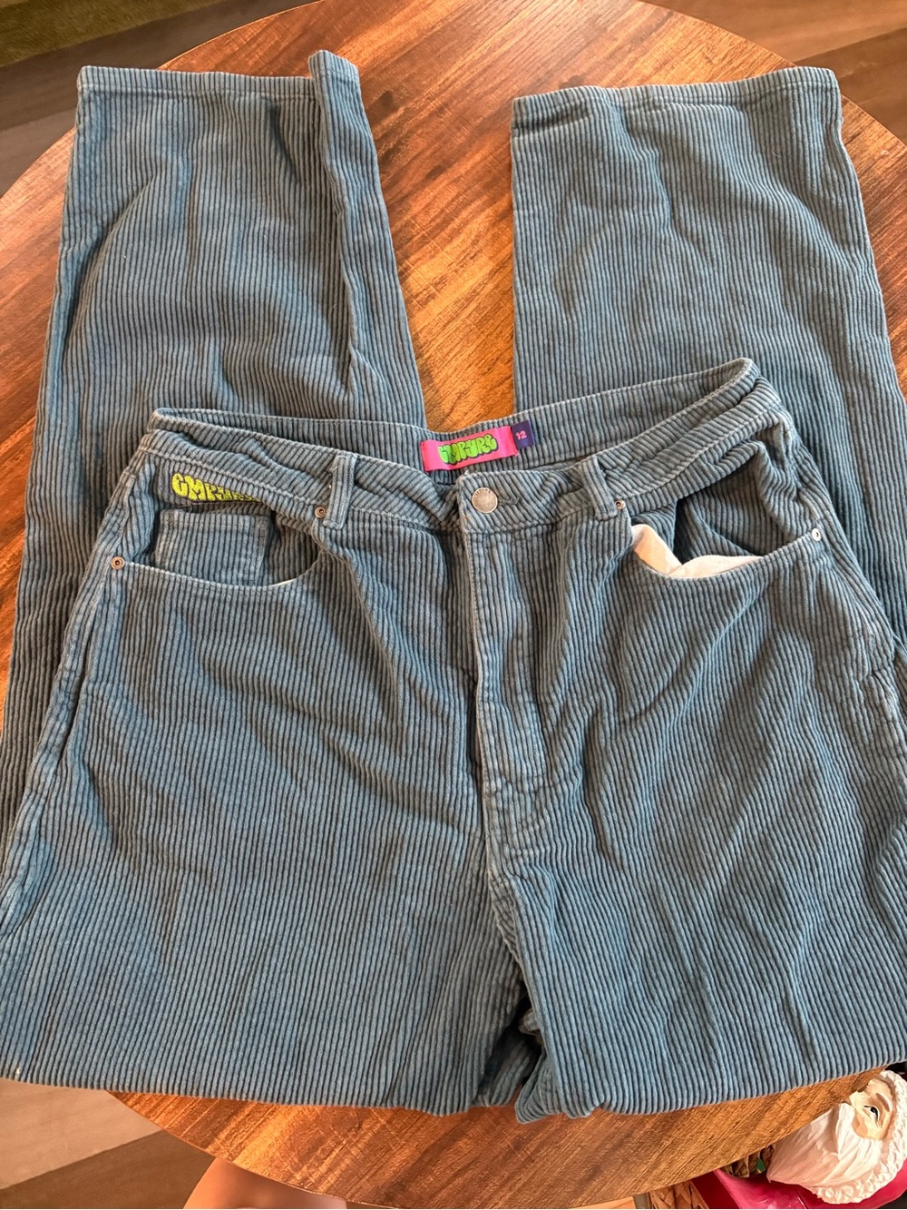 Women's Wide-Leg Corduroy Pants in Slate Blue
